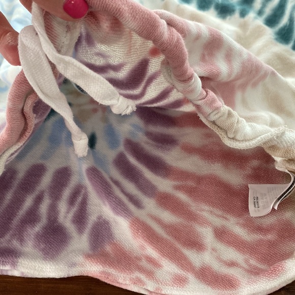 LUCKY BRAND Tie Dye cropped drawstring sweatshirt XS (New w/out tags) - Picture 9 of 12